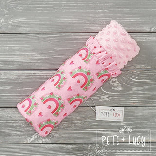 Strawberry Rainbow Minky Blanket