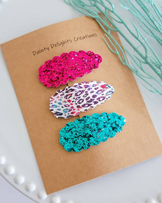 Botanical Jungle 2.5" Scallop Oval Snap Clip Set