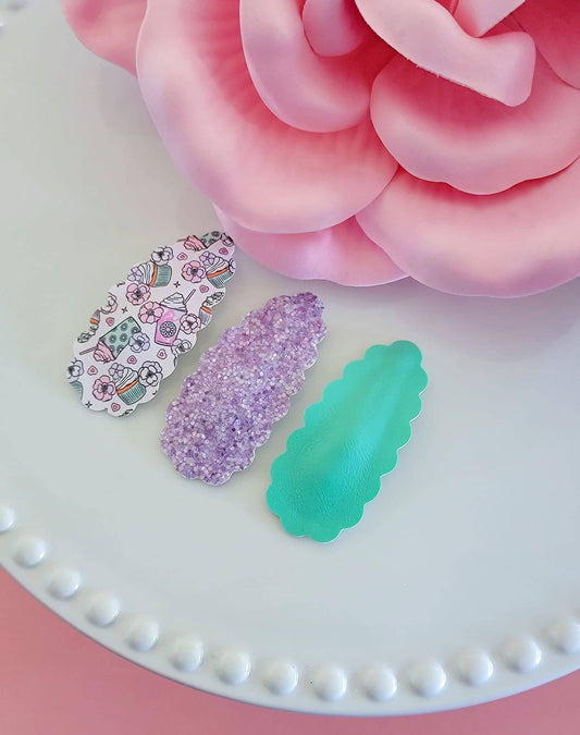 Cupcakes and Fraps 3 pack hairclips
