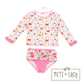 Sweet Llamas 2 Piece Rashguard Swimsuit - Pete + Lucy