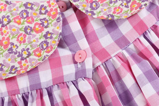 Purple and Gingham Floral Purse Dress