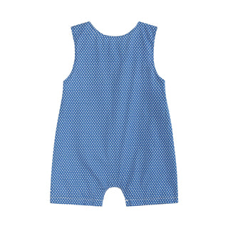 Blue & White Popsicle Smocked Shortalls