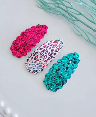 Botanical Jungle 2.5" Scallop Oval Snap Clip Set