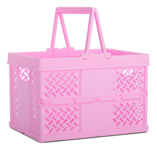 Small Pink Collapsible Storage Crate