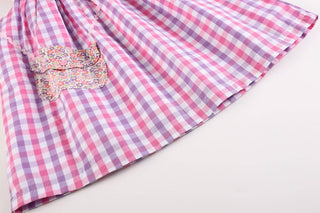 Purple and Gingham Floral Purse Dress