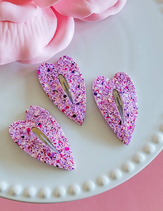 Heart Snap Clip-Love Spell Glitter