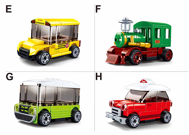 PowerBricks Pull-Back Building Brick Car