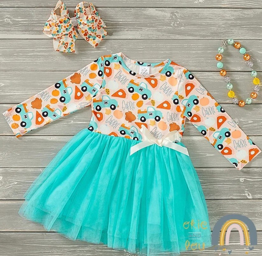 Pumpkins In Mint Tulle Dress