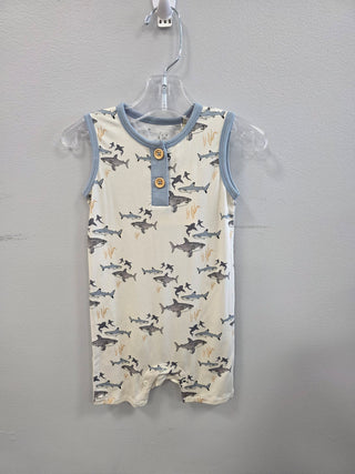 Beige Sharks Romper