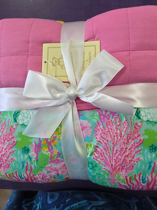 Coral Breeze Quilted Bamboo Blanket