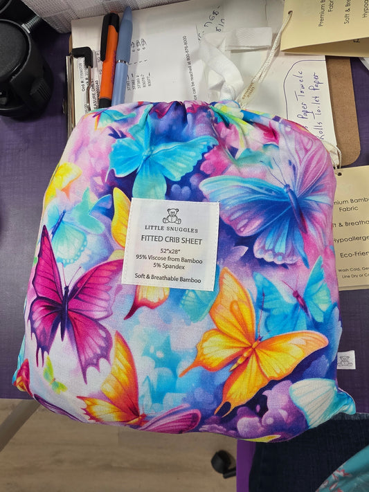 Colorful Butterflies Crib Sheet