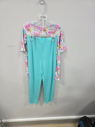 Rainbow Unicorn Short Sleeve Pants Set