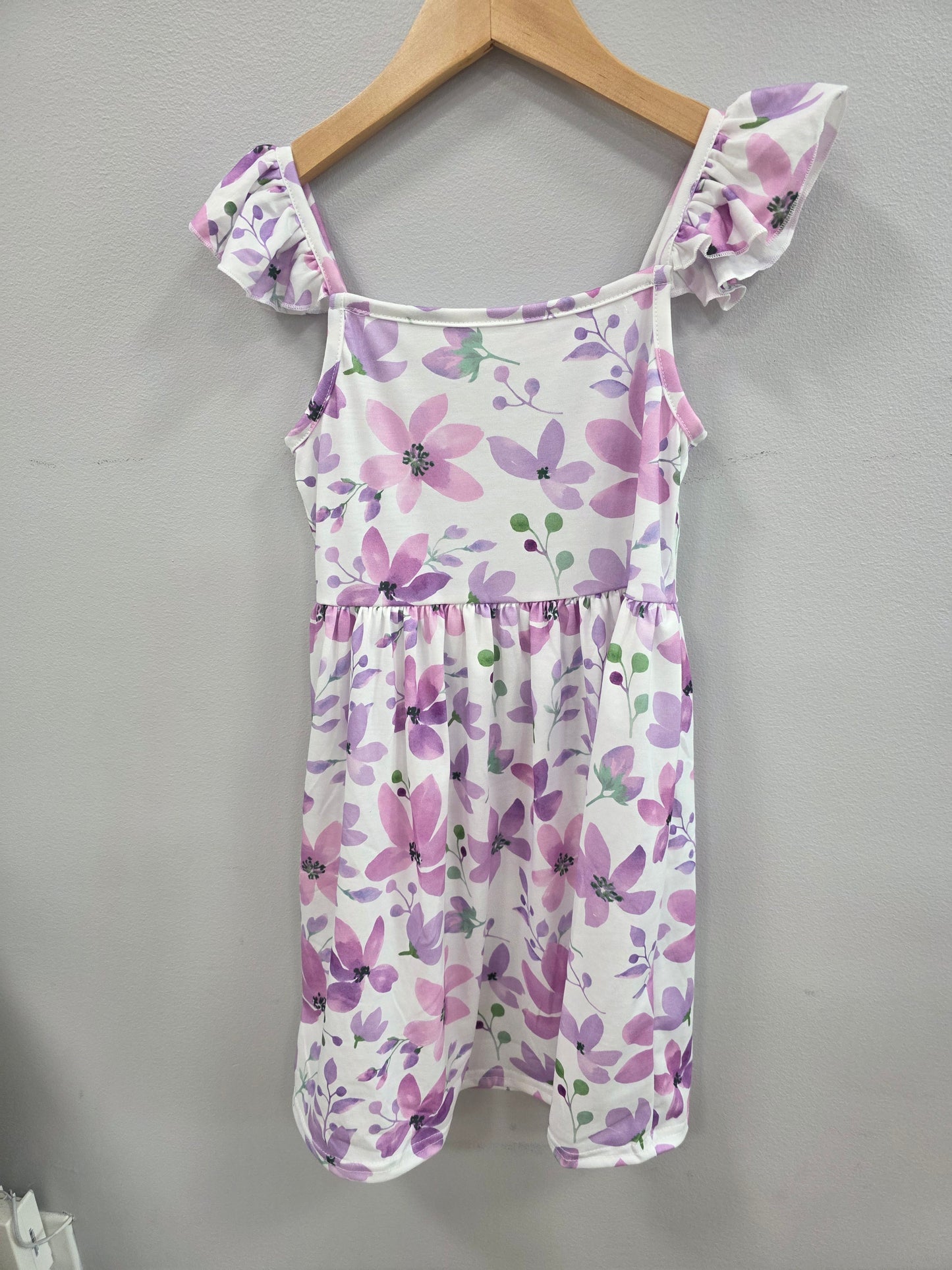 Lilac Floral Suspender Dress