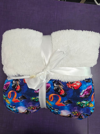 Fast Cars Plush Bamboo Blanket - Medium