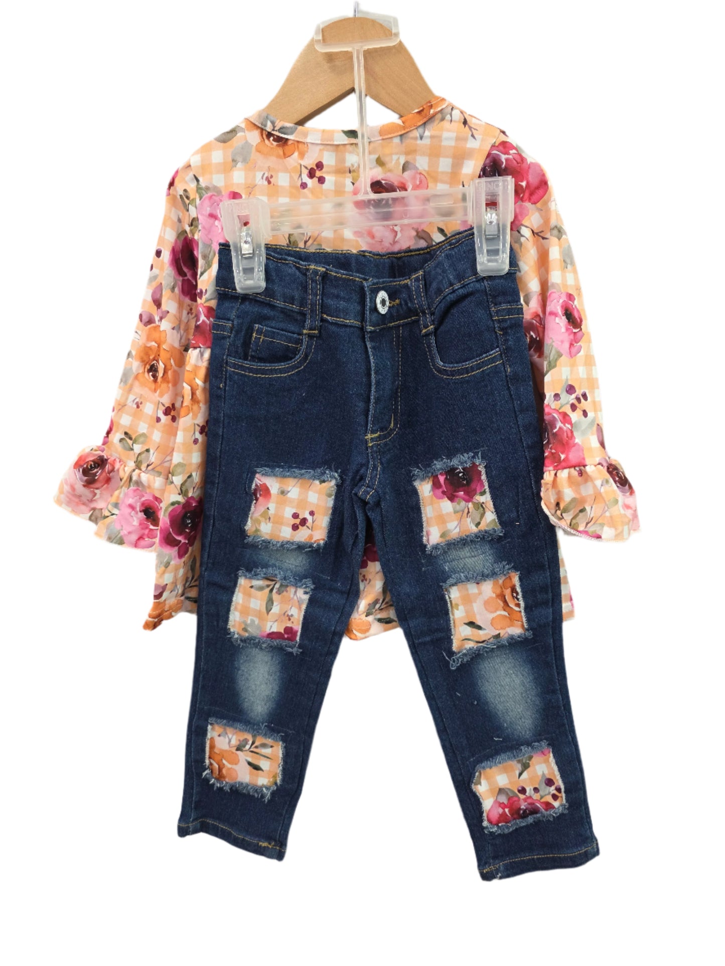 Marigold Plaid Jeans Set