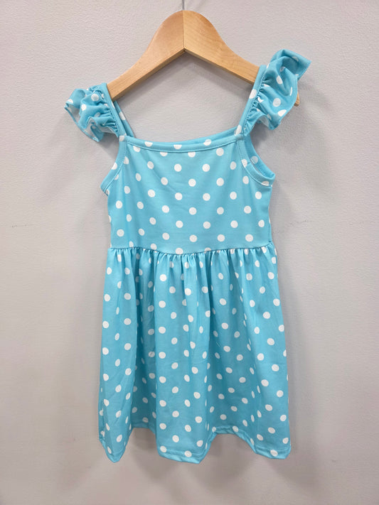 Aqua Polka Dot Dress