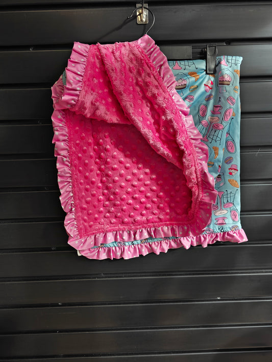 Cakes and coffee minky blanket