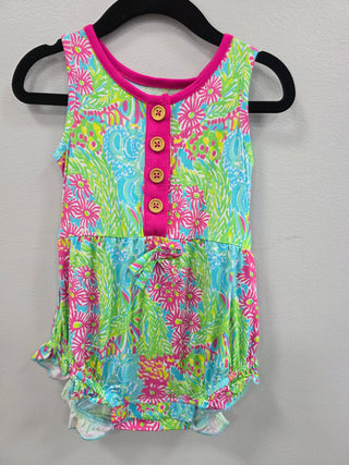 Coral Breeze Bamboo Bubble Romper