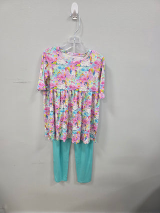 Rainbow Unicorn Short Sleeve Pants Set