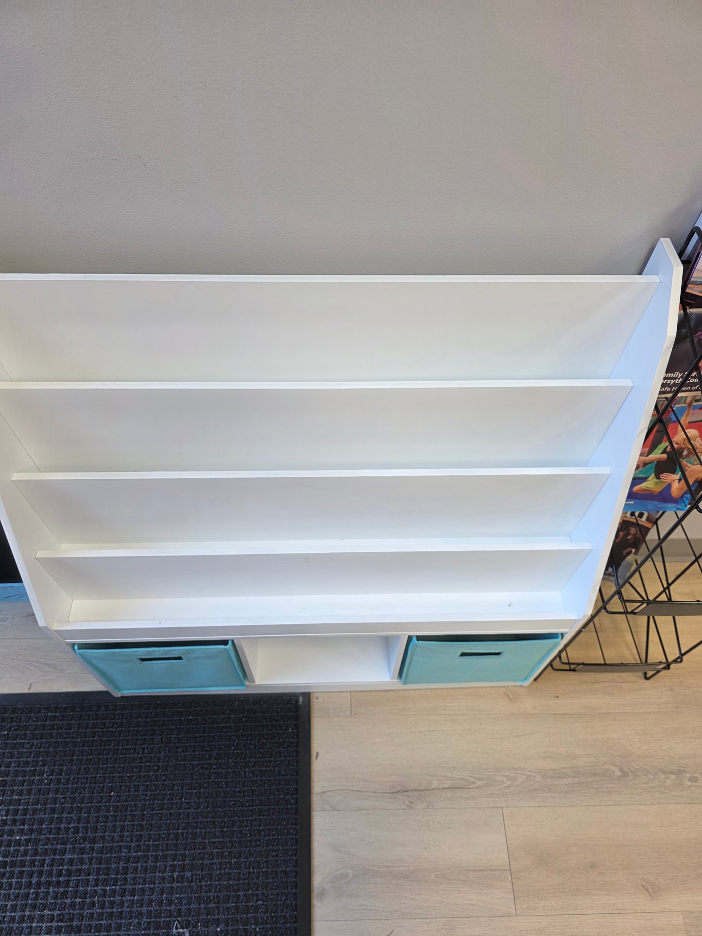 River Ridge Kids Bookrack with 3 Cubbies and 2 Aqua Bins