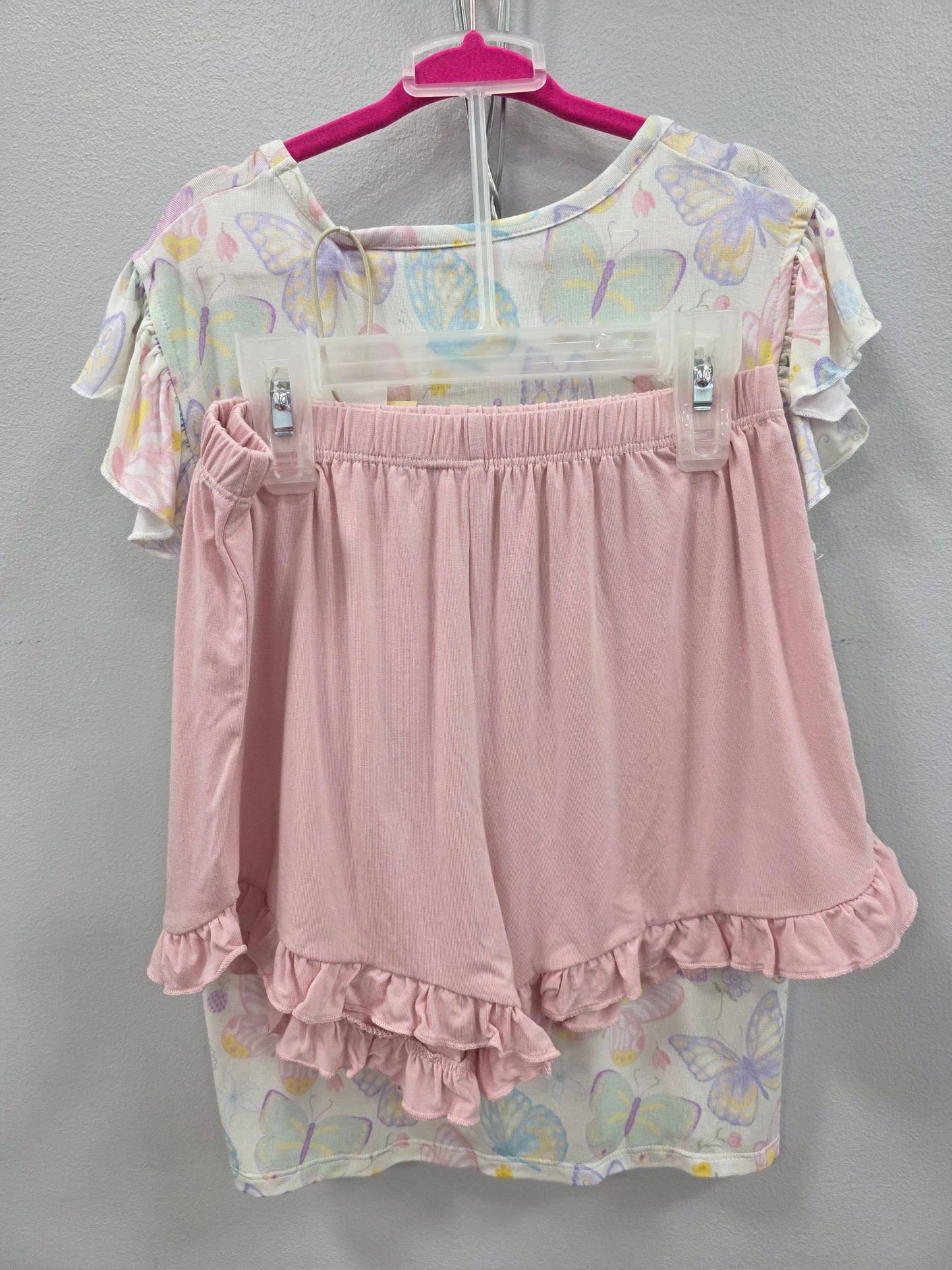 Pastel Butterflies Short Sleeve Loungewear Set