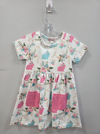 Aqua & Pink Bunny Dress