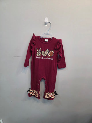 Peace Love Football Romper
