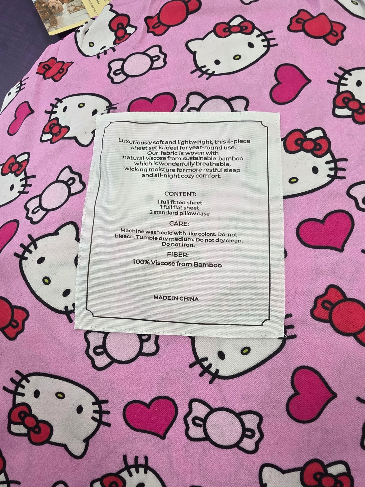 Hello Cutie Bows Bamboo Full Sheet Set