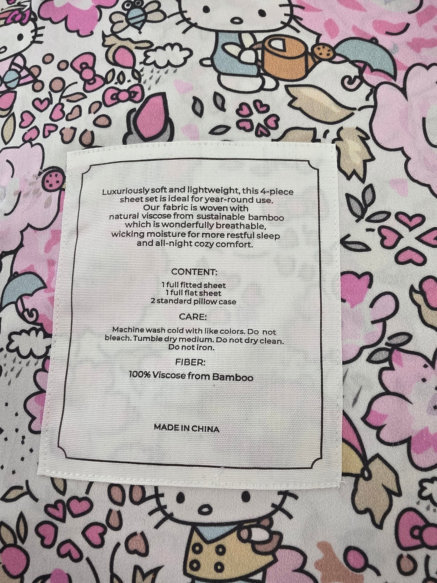 Garden Kitty Bamboo Full Sheet Set