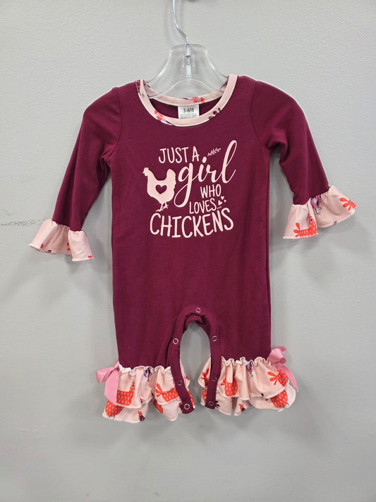 Just A Girl Who Loves Chickens Romper
