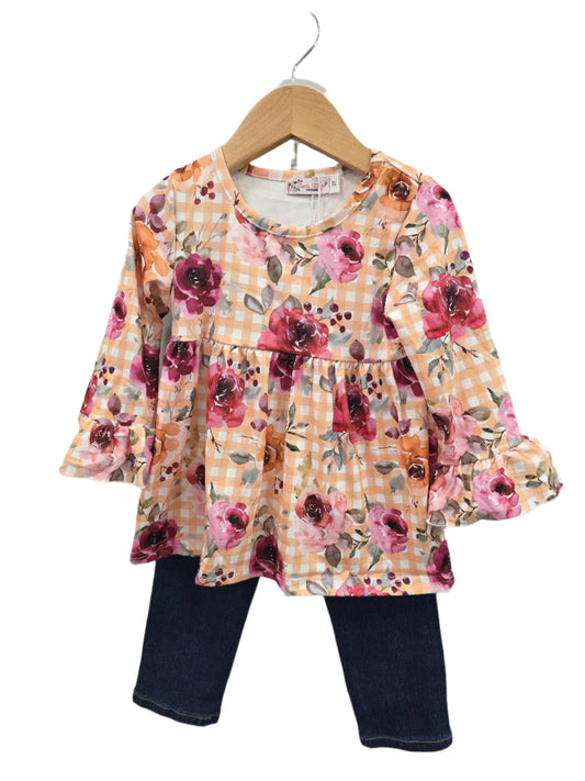 Marigold Plaid Jeans Set