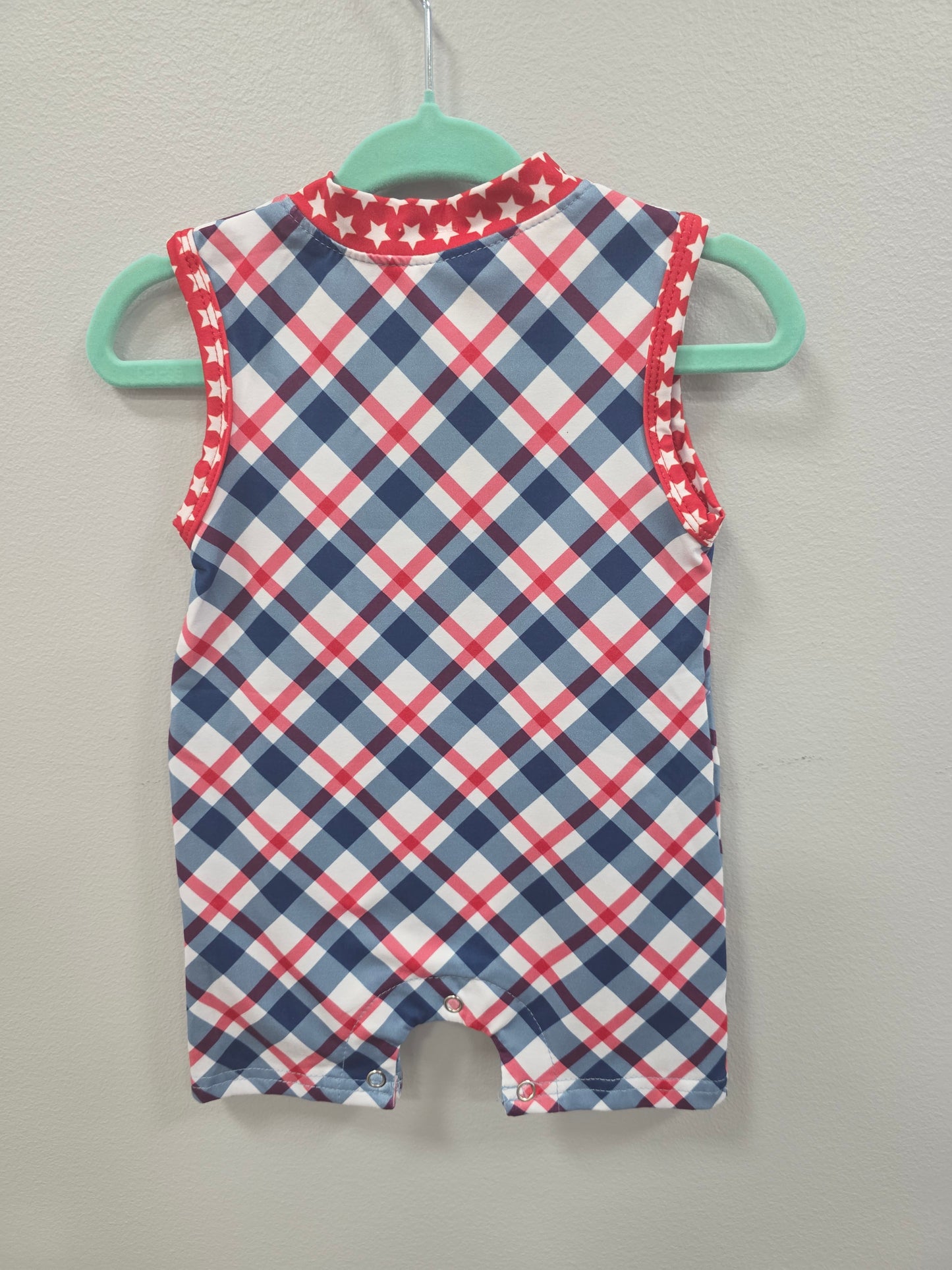 Red, White, & Navy Romper