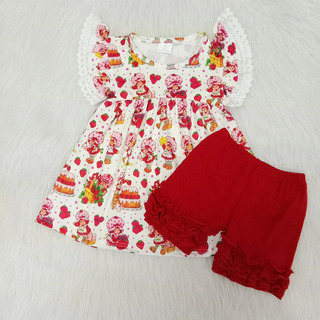 Strawberry Girl Shorts Set