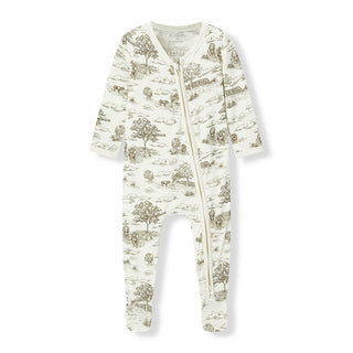 Luxe Stretch Zipper Footed Romper Country Toile