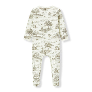 Luxe Stretch Zipper Footed Romper Country Toile