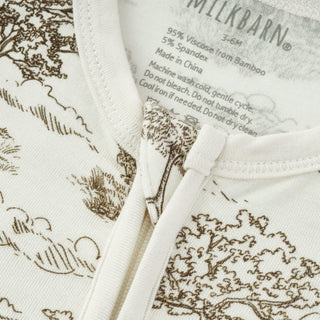 Luxe Stretch Zipper Footed Romper Country Toile