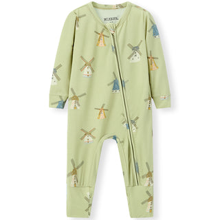 Luxe Stretch Convertible Footed Romper Windmill