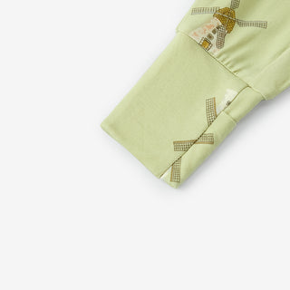 Luxe Stretch Convertible Footed Romper Windmill